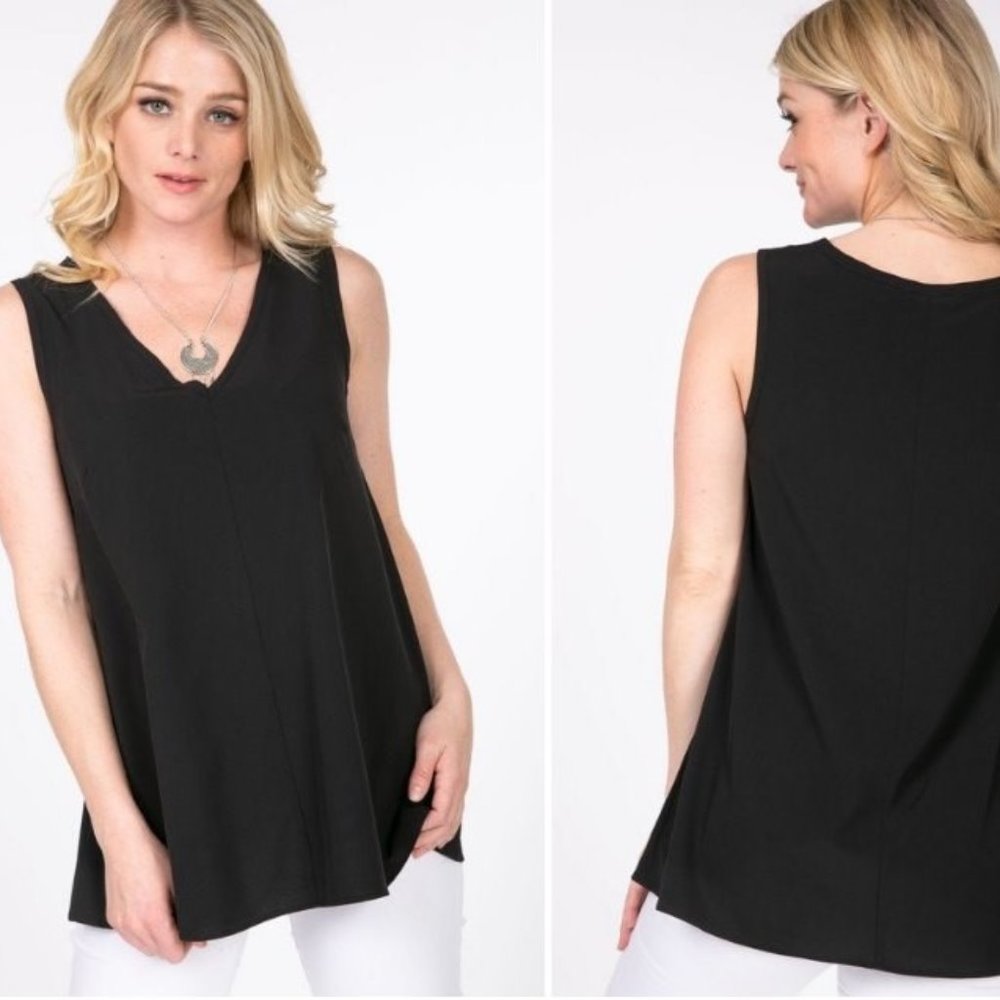 Marissa Basic V-Neck Top Black in S-XL